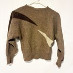 Christian Dior Vintage  Brown Large SHRUNKEN Lambswool Angora Colorblock Sweater Photo 4