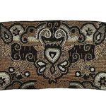 Mary Frances NWOT  Beaded Black Gold Evening Bag Wristlet Clutch Purse Photo 8