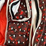 KAVU  Red gray Black raccoon leaves Patterned Sling Backpack crossbody bag fall Photo 5