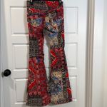 Free People  Penny Paisley Patchwork Pull On Corduroy Pants Rare Sz 24 Photo 8
