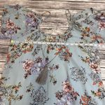 Bailey blue  Women's Floral Shift Dress Tassel Necklace M Med Medium Blue Sheer Photo 10