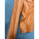 Tommy Hilfiger  Womens XL Orange Button Up 100% Linen‎ Shirt Photo 3