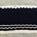 Hollister  Navy Blue and White Crochet Bandeau Tube Top Photo 5