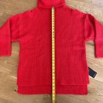 Storets  - Oversized Turtle Neck Ribbed Sweater in Red Photo 4