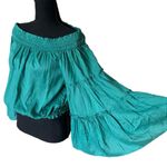Free People green off shoulder smocked blouse bell sleeve top spirit blouse Photo 3