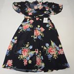 LPA  Button Up Midi Dress in Midnight Roses Photo 2
