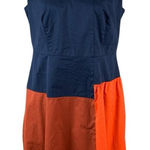 Hugo Boss Boss Navy Orange Sleeveless Colorblock Dress Made In Poland Elegant Workwear 12 Photo 0