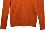 Nine Bull Womens Turtleneck Sweater XL Rust Cable Knit Minimalist Cozy Parisian Orange Photo 3