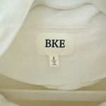 BKE  Cream Woven Mock Neck Jacket Linen Blend Lightweight Zip Adjustable Cuffs S Photo 4