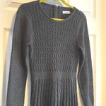 Calvin Klein Women's Charcoal Gray Cable Knit Sweater Dress Long Sleeve Zipper M Photo 2