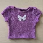 Route 66 Y2K butterfly Fuzzy baby tee Photo 0
