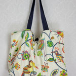 Be You Women's Tote‎ Bag 24"x18" White Floral Animal Print Double Handle Strap Photo 0