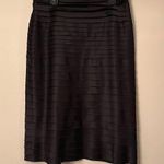 JS Collections NWT Lord and Taylor Black Satin Ruffled Pencil Skirt Size 8 Photo 0