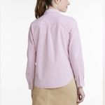 LL Bean Pink Stripe Long Sleeve Button Up Cotton Seersucker Shirt Size 1X Photo 1