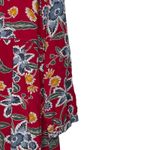 Old Navy  Dress Size Medium Red‎ Floral Womens Boho V-Neck Tassel LS 100% Rayon Photo 2