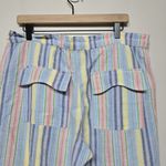 Damson Madder Women Sicily Cotton Linen Blend Stripe Rocket Cargo Trousers Sz 10 Photo 5