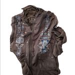 Miss Me Brown Lightweight Tribal Embroidery Stitchig Jacket Size Large Photo 6
