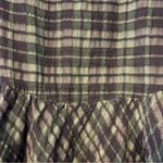 Holding Horses Anthropologie  green plaid tie front ruffle peplum top size medium Photo 14