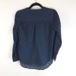 J.Crew  Women's Blue Long Sleeve Swiss Dot Tie Neck Peasant Bib Blouse Size 4 Photo 1