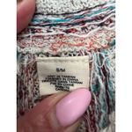 Anthropologie MOTH Linen Cotton/wool Open Knit Hooded Sweater S/M Photo 3