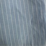 Freshman Asymmetric Ruffle Cotton Top Light Blue White Stripe NWT Small Photo 7