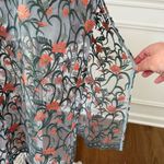 Anthropologie  Moulinette Soeurs Floral Embroidered Mesh Tunic Sky $130 XS Photo 4