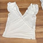 Billabong white / Cream ribbed cris-cross crop tank with Ruffled Sleeves medium Photo 0