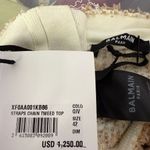 Balmain  Paris Women’s Embellished Boucle Straps Chain Tweed Crop Top Sz 42 Photo 6