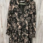 Juniper Blu Floral V Neck Sheer Sleeve Ruffle Boutique Mini Dress Womens Small Photo 0