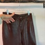 Handmade Vintage Brown Soft Leather Stitched High Rise Indie Boho Pants Size S Photo 1