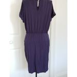 West Kei  Women's Dress Short Sleeve Navy Blue Body-con Ruched Jersey Knit Size M Photo 2