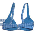 Jonathan Simkhai Astrid Bikini Top Adriatic (Blue White Plaid) Gingham M New Size L Photo 4