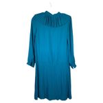 Vintage 1970s Jessica of the Golden West Teal Dress Western Fringe Size Medium Blue Photo 1