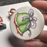 Christmas Holiday Brooch Pin Lot Of 4 Santa, Snowman, Gingerbread Man, Bells Photo 7