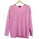 Something Navy Bubblegum Pink Wool Blend V Neck Slouchy Sweater Women’s Size XS Photo 9