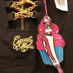 Cupcake Mafia black stretchy bodysuit w/ gold chain women’s size L Reign Supreme Size L Photo 2