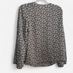 A.L.C. Ray Silk Floral Wrap Top – Boho Bell Sleeve Romance (Size 4) Black Photo 2