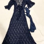 MISA Los Angeles navy blue lace midi dress SZM bust32 Photo 3