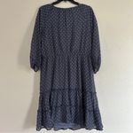 MikaRose  Blue Floral Polka Dot Bohemian Mini Dress Boho Casual Spring Large Photo 6