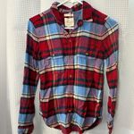 American Eagle  Ahh-mazingly soft Red and Blue Plaid Shirt women’s size XSmall Photo 0