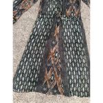 Summum Midi Dress with Ikat print Long Sleeve Flowy Boho Cinched Tie Waist S Black Photo 4