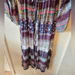 Saachi Printed Tie Waist Kimono size small Blue Photo 8
