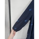 J. Crew Embroidered Beach Tunic Mini‎ Dress Women XL Navy Blue Vacation Resort Photo 7