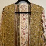 Rewind  XXL Sheer Golden Rod Floral Kimono Cardigan Crochet Trim Boho Beach‎ NEW Photo 2