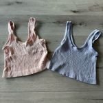 Urban Outfitters SET 2 Crop Tank Tops Light Blue and Mauve M NWT Photo 1