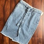 1511 Inc Frayed Paperbag Denim Skirt Blue Size 6 Photo 5