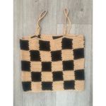 Pink Lily NWOT  Checkered Tan and Black Sweater Tank Size‎ Small Photo 2