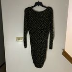 BP NWT  rusched long sleeve green roses print body con dress size large Photo 4