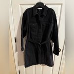Eloquii  NEW Belted Denim Jacket Black Dress Pockets Plus Size 18 Photo 2