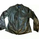 wilson's leather  Pelle Studio Jacket Women Size Medium Full Zip Black Solid Photo 0